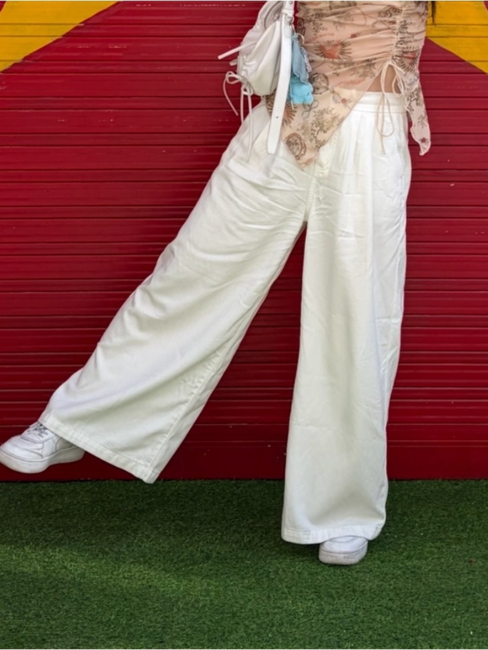 Wide Leg High-Rise White Pants